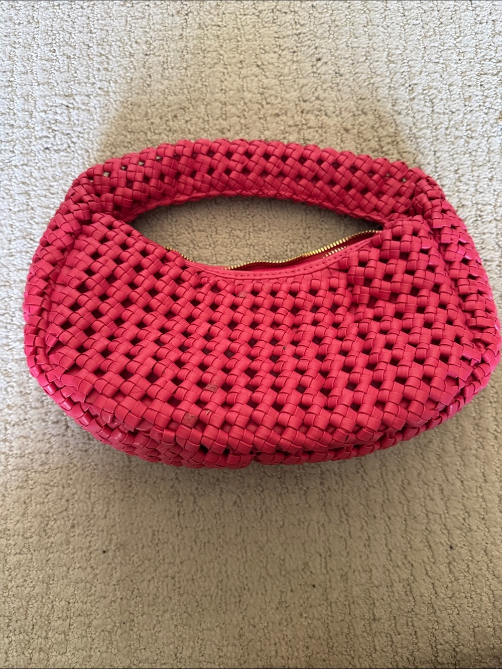 Woven Pink Bag - Stylish Handheld Purse